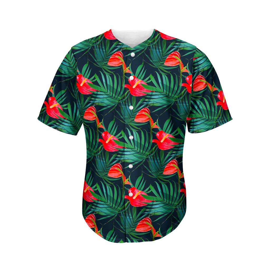 Hawaii Tropical Flowers Pattern Print Baseball Jersey Ha34684