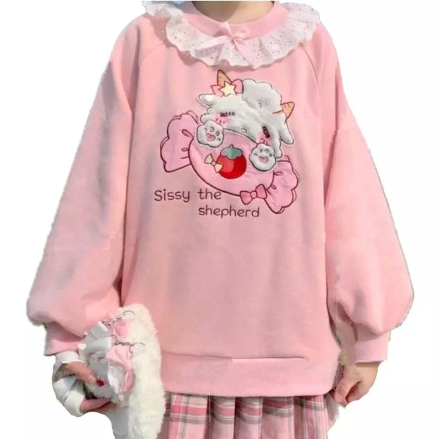 Sweatshirt Kawaii Lace Candy Lamb