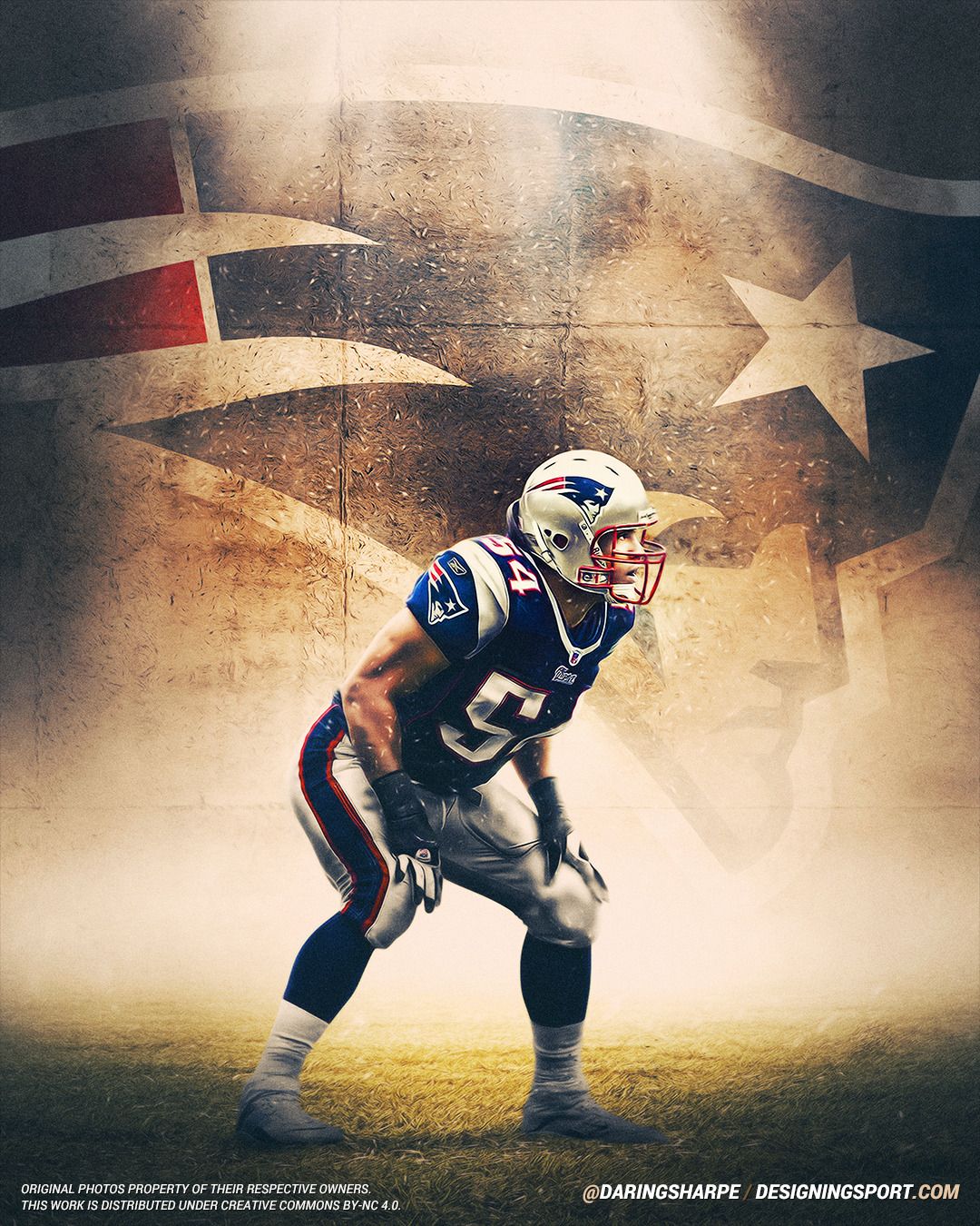 Tedy Bruschi #54 New England Patriotsposter For Fans poster canvas