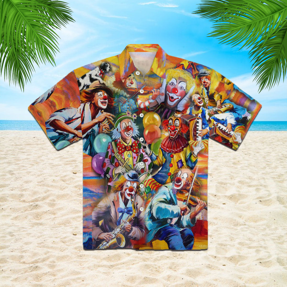 Oragontee More Clown Less Frowning Halloween Hawaiian Shirt | For Men & Women | Adult | Wt1303