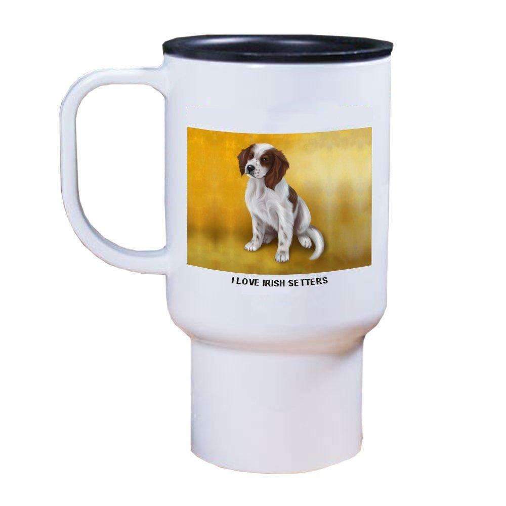 Red And White Irish Setter Puppy Dog Travel Mug