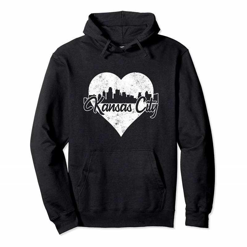 Retro Kansas City Kansas Skyline Heart Distressed Pullover Hoodie, T Shirt, Sweatshirt