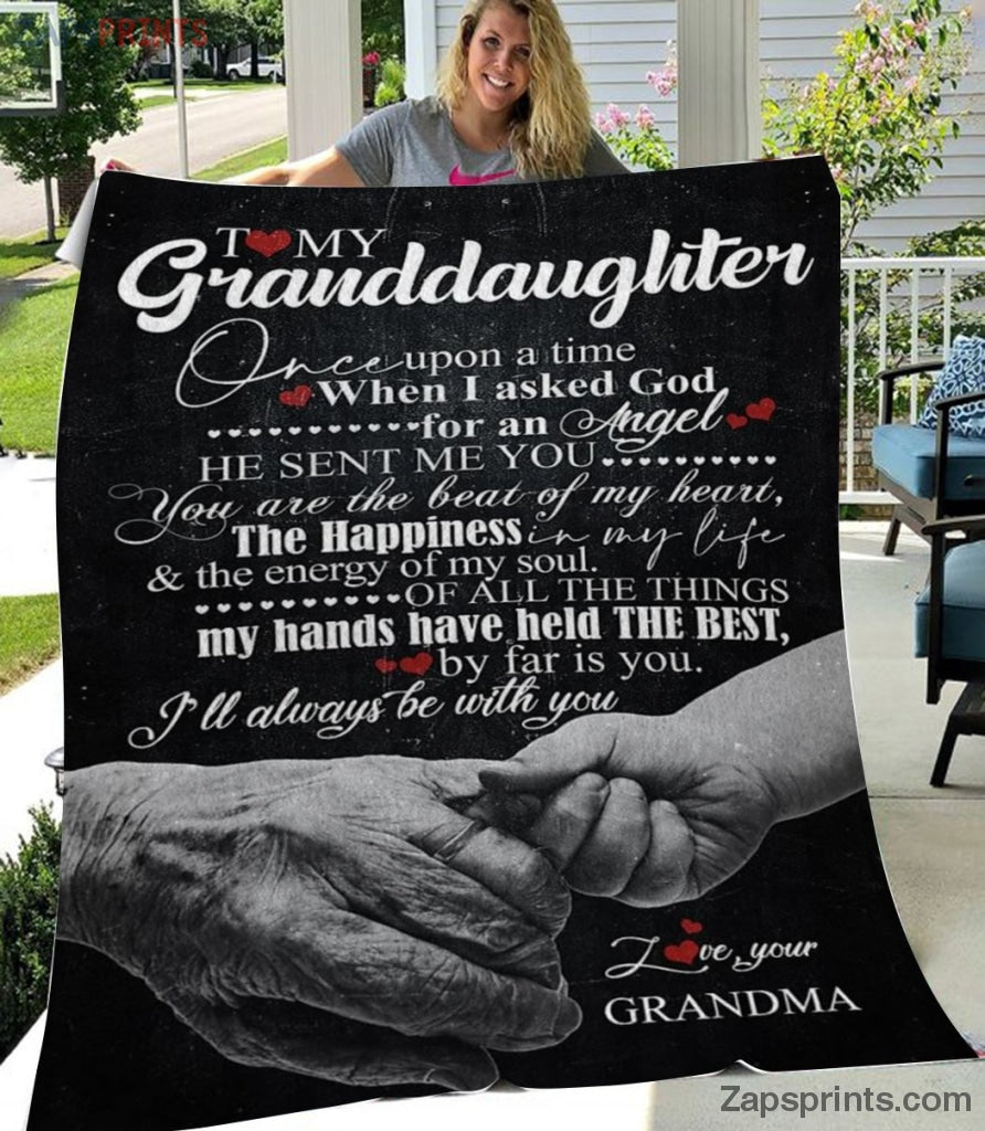 Gift For Granddaughter – To My Granddaughter – The Happiness In My Life – Grandma Gift To Granddaughter  – Blanket