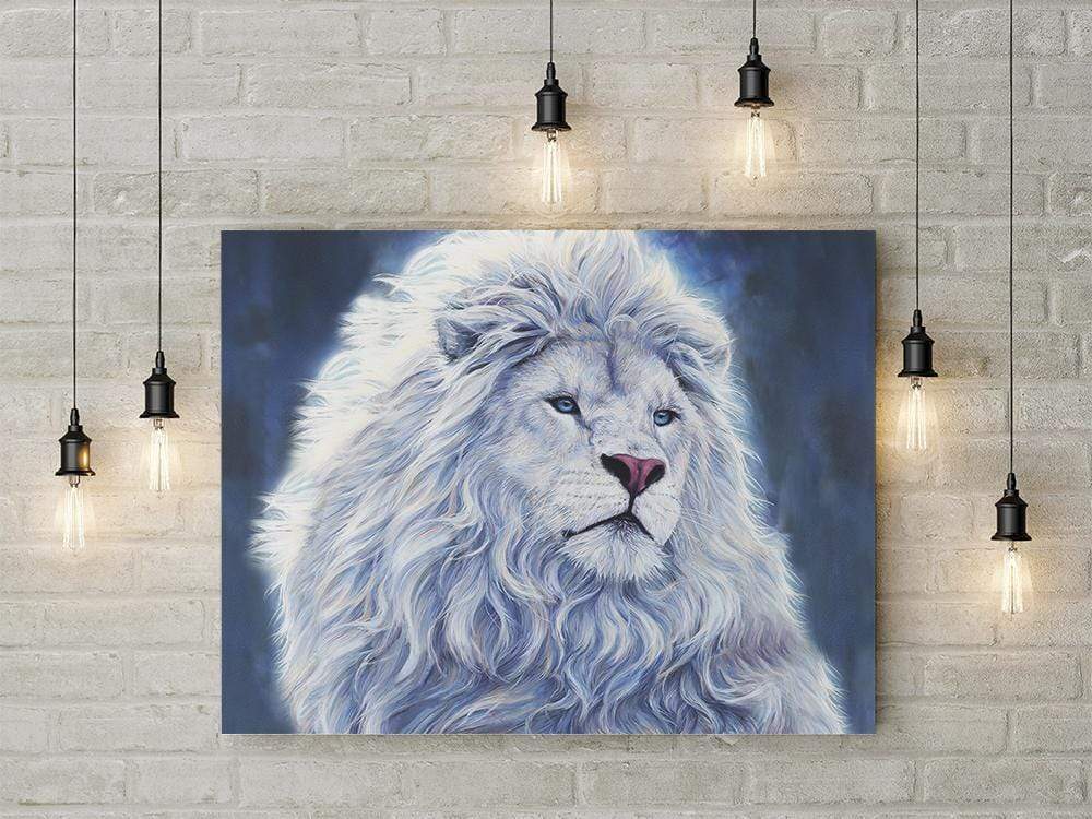 White Beautiful Lion Canvas Prints Poster Print, Wall Art Canvas, Poster Canvas Wall Decor