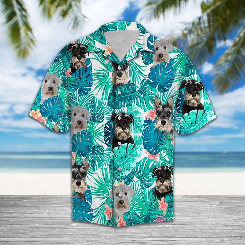 Tropical Miniature Schnauzer Aloha Hawaiian Shirt Colorful Short Sleeve Summer Beach Casual Shirt For Men And Women