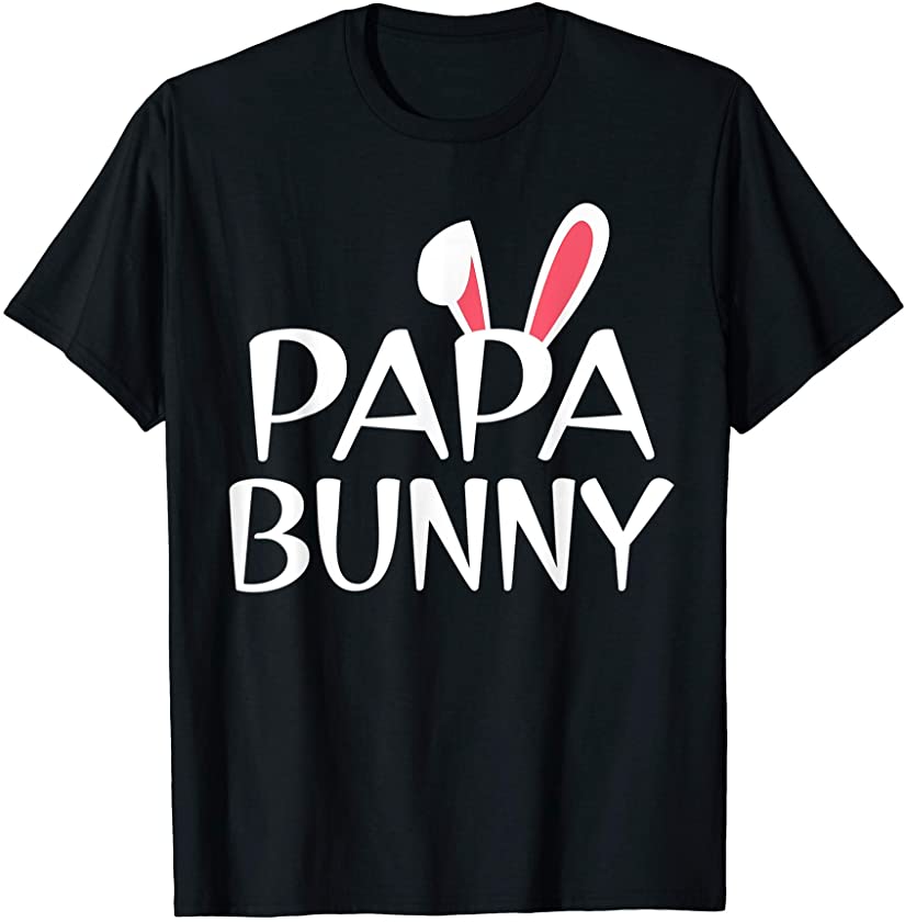 Mens Papa Bunny Family Rabbit Matching Couple Daddy Easter T-Shirt