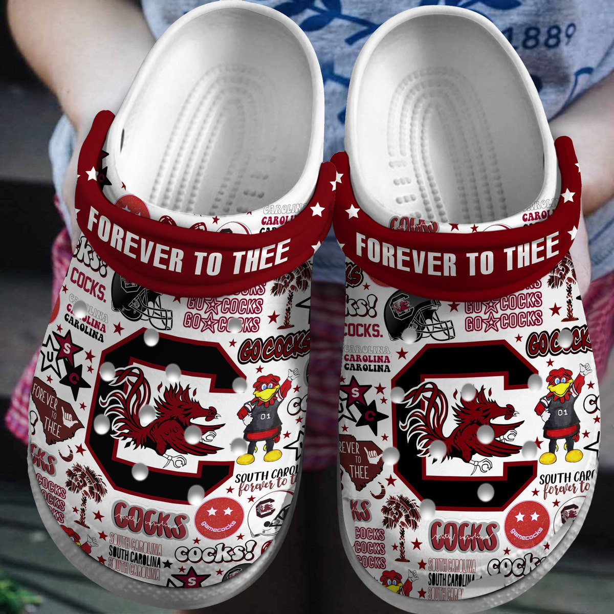 South Carolina Gamecocks NCAA Sport Crocs Crocband Clogs Shoes Comfortable For Men Women and Kids 4