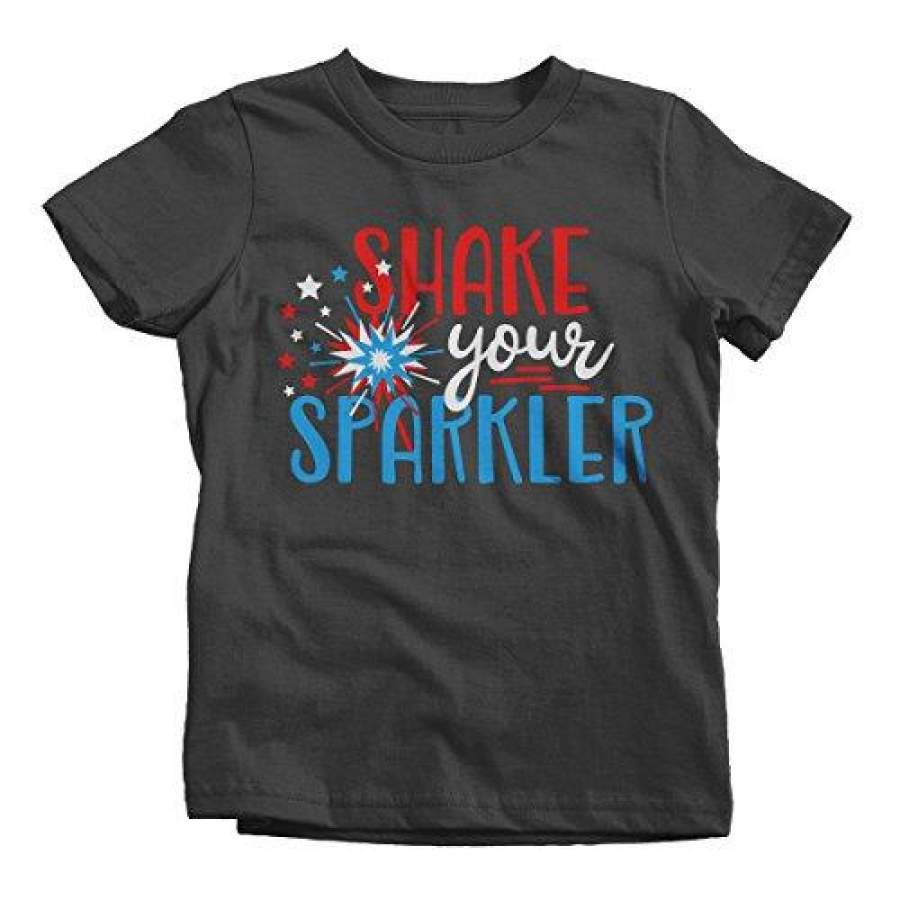 Boy’s Patriotic 4th July T-Shirt Shake Your Sparkler Cute Shirt