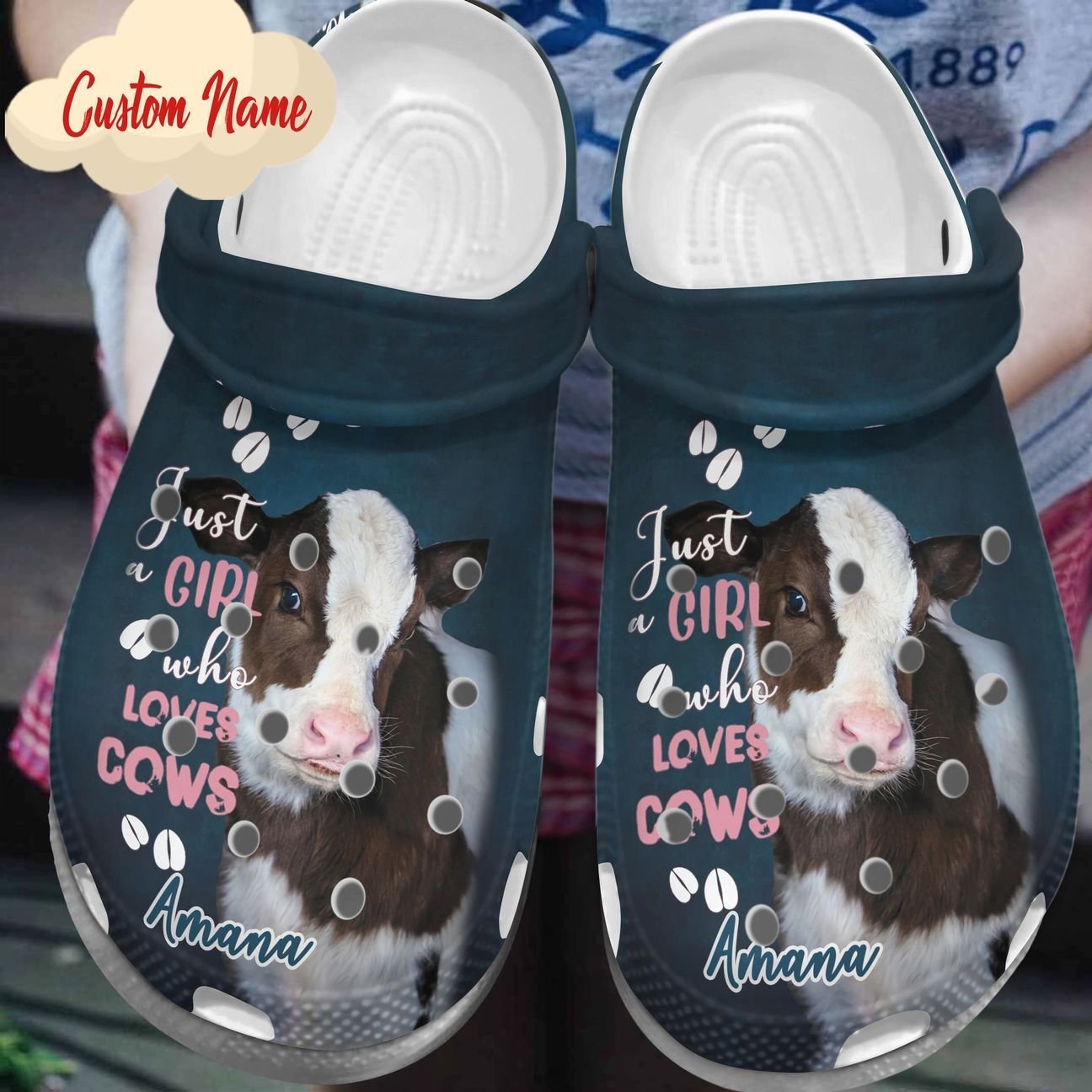 Cow Personalize Clog, Custom Name, Text, Fashion Style For Women, Men, Kid, Print 3D Love Cows 567