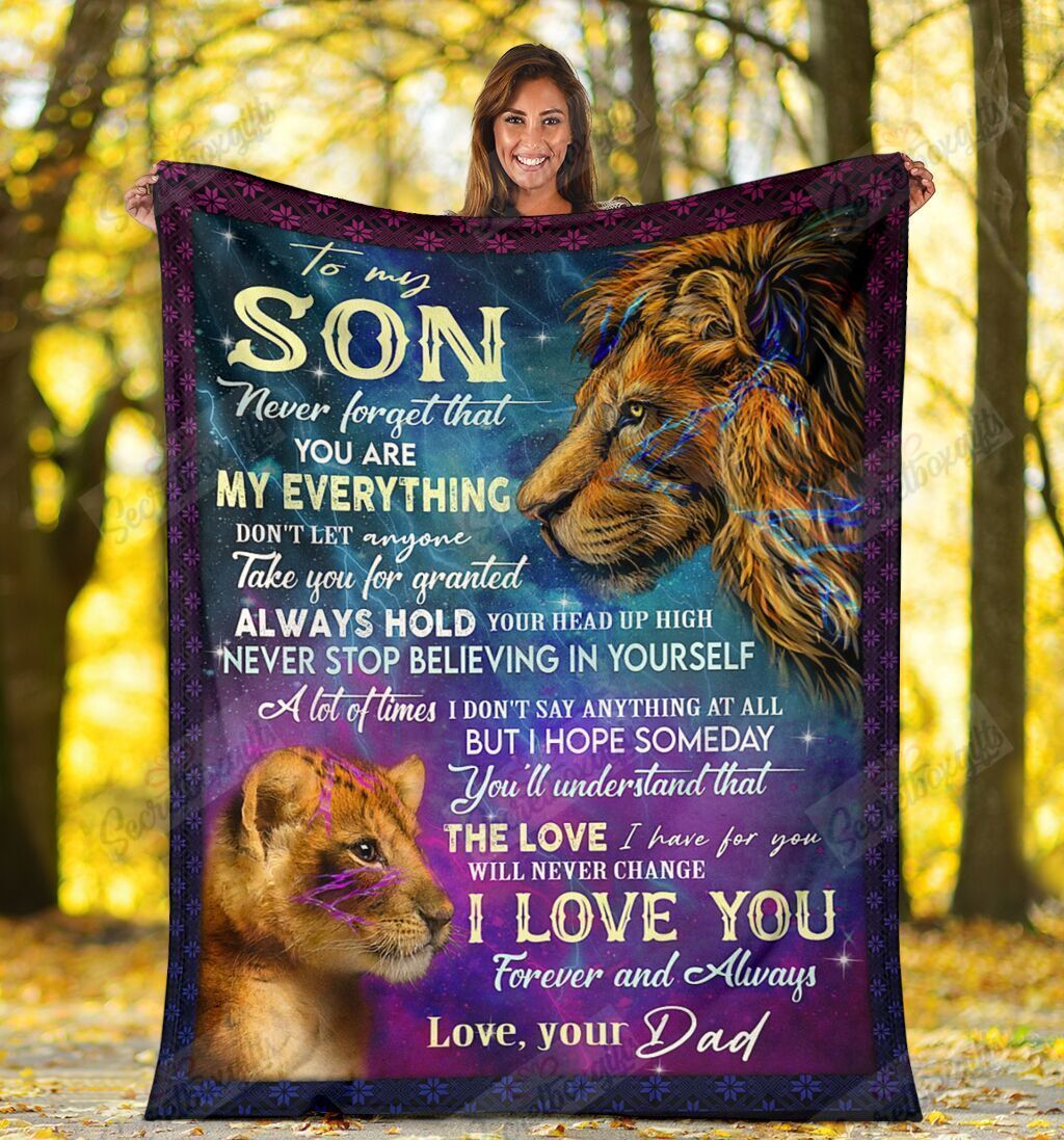 To My Son Lion Yw1301066Cl Fleece Blanket