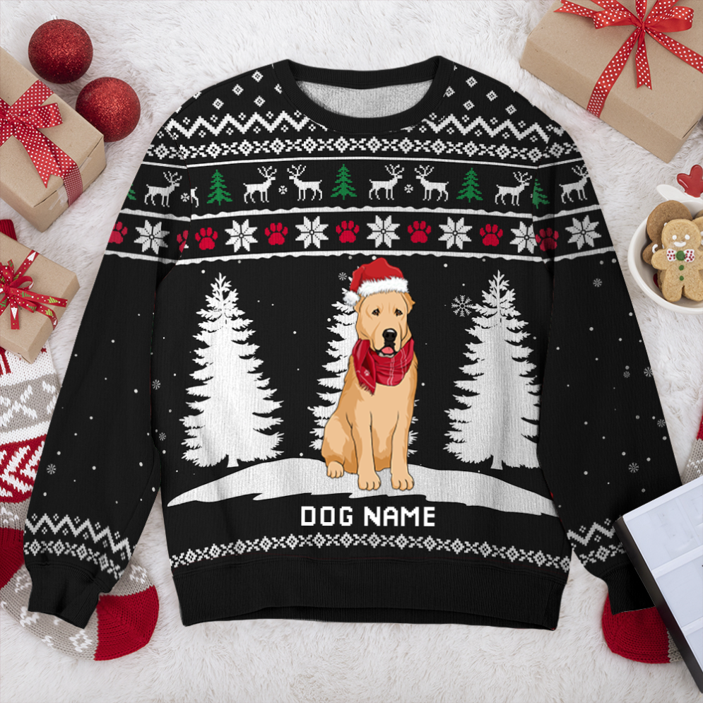 Central Asian Shepherd Winter Dog Personalized Sweater, Dog Ugly Christmas Sweater