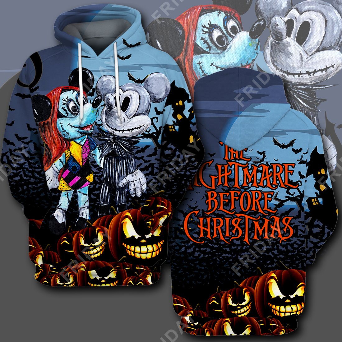 Unifinz Dn T-Shirt Mouse Couple Night Of Halloween T-Shirt Cool Dn Mk Mouse Hoodie Sweater Tank 2022