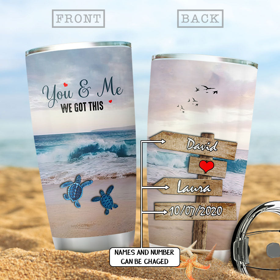 Personalized Sea Turtle Couple Acaa1206007Z Stainless Steel Tumbler