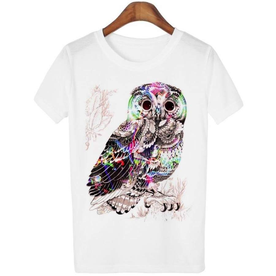 Personalized Fashionable Owl Printing T-Shirt