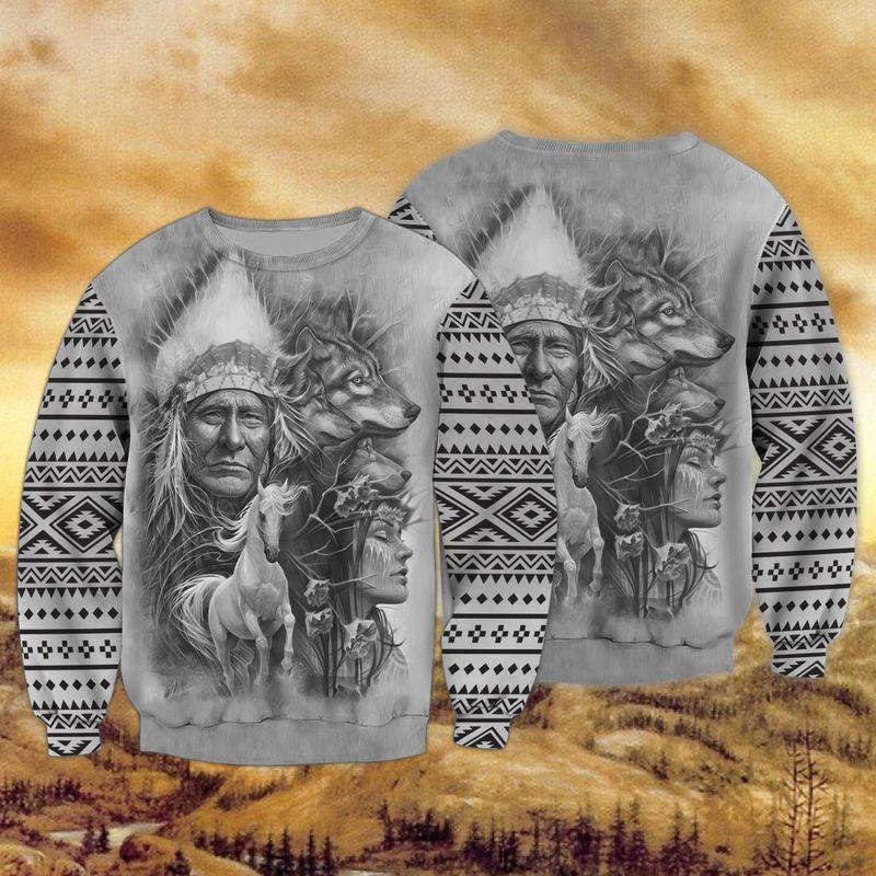 Native People With Animals 3D Sweatshirt