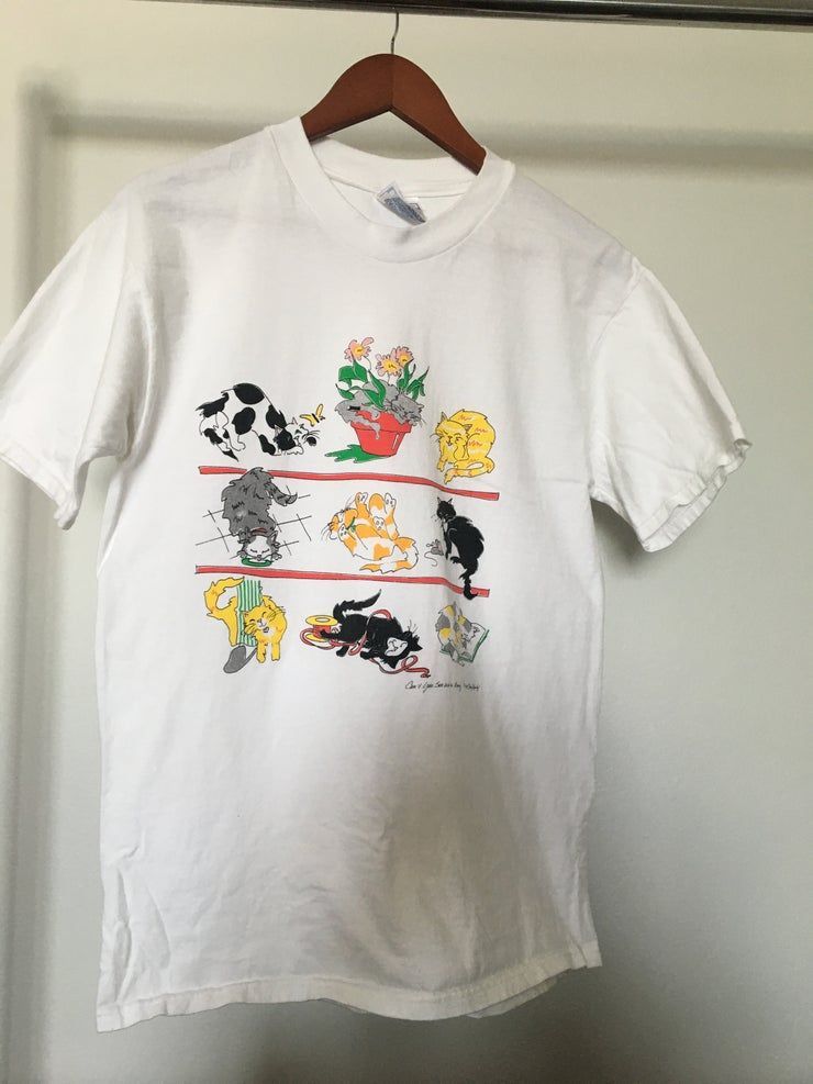 Vintage Can T You See We Re Busy Cat Graphic Shirt