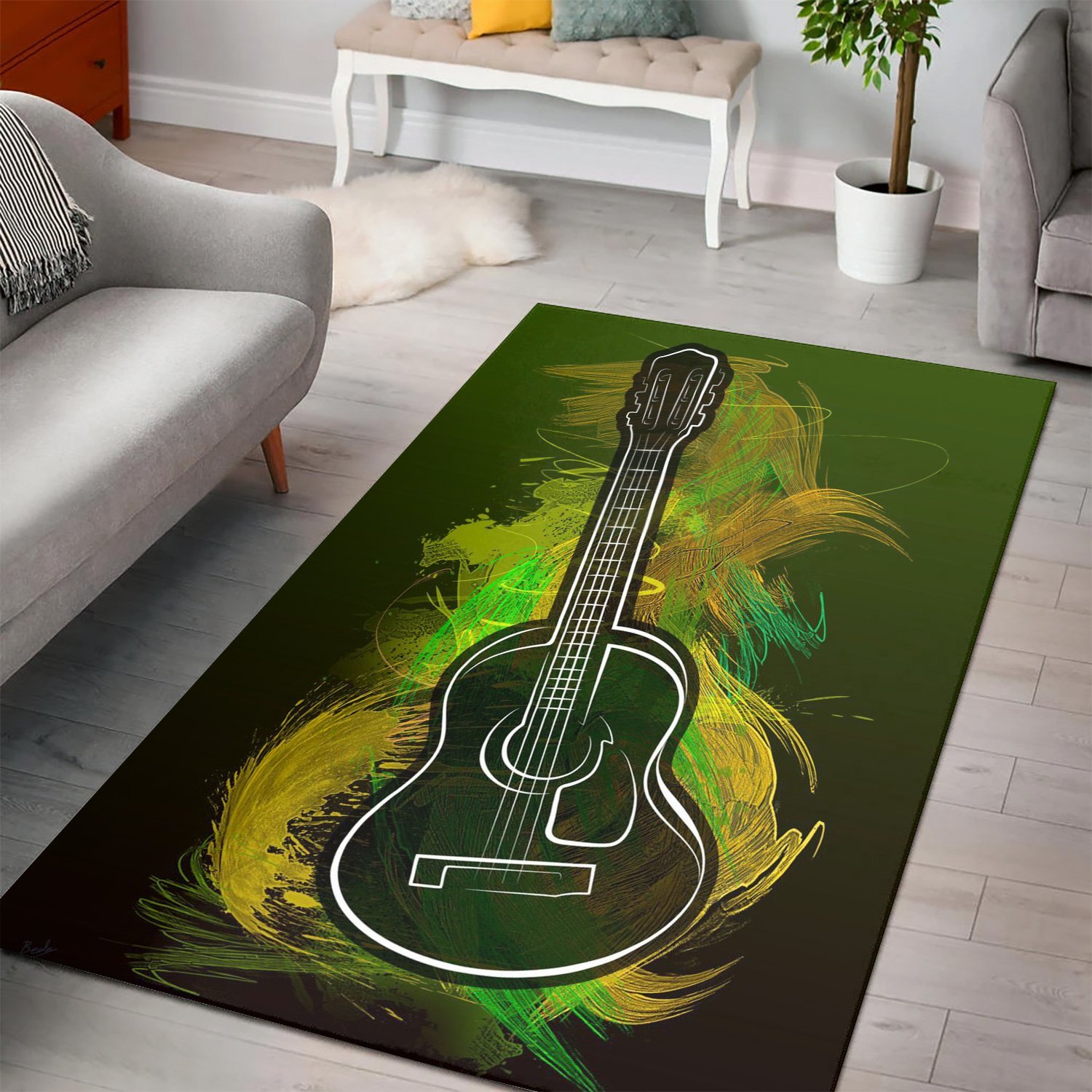 Acoustic Craze  Music Rug,  Living room and bedroom Rug,  Halloween Gift