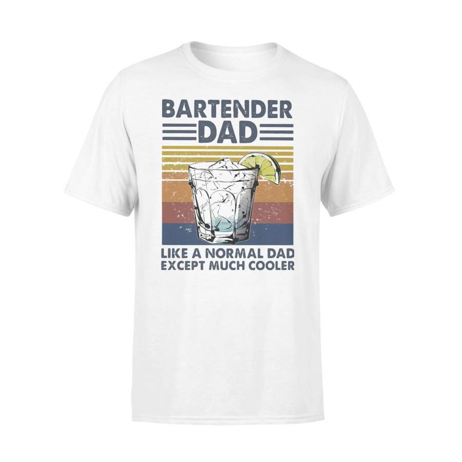 Bartender Dad Like A Normal Dad Except Much Cooler Iced Lemonade Vintage Retro T-shirt