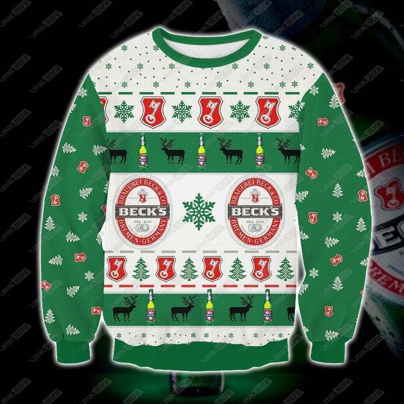 Beck’S Beer 3D Print Ugly Christmas Sweater