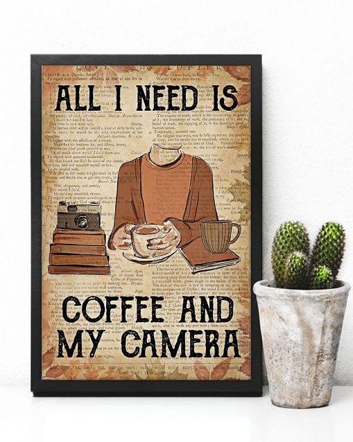 Vintage Poster – All I Need Is Coffee And My Camera Canvas Home Décor Christmas Birthday Gifts For Men Women – Gigo Smart