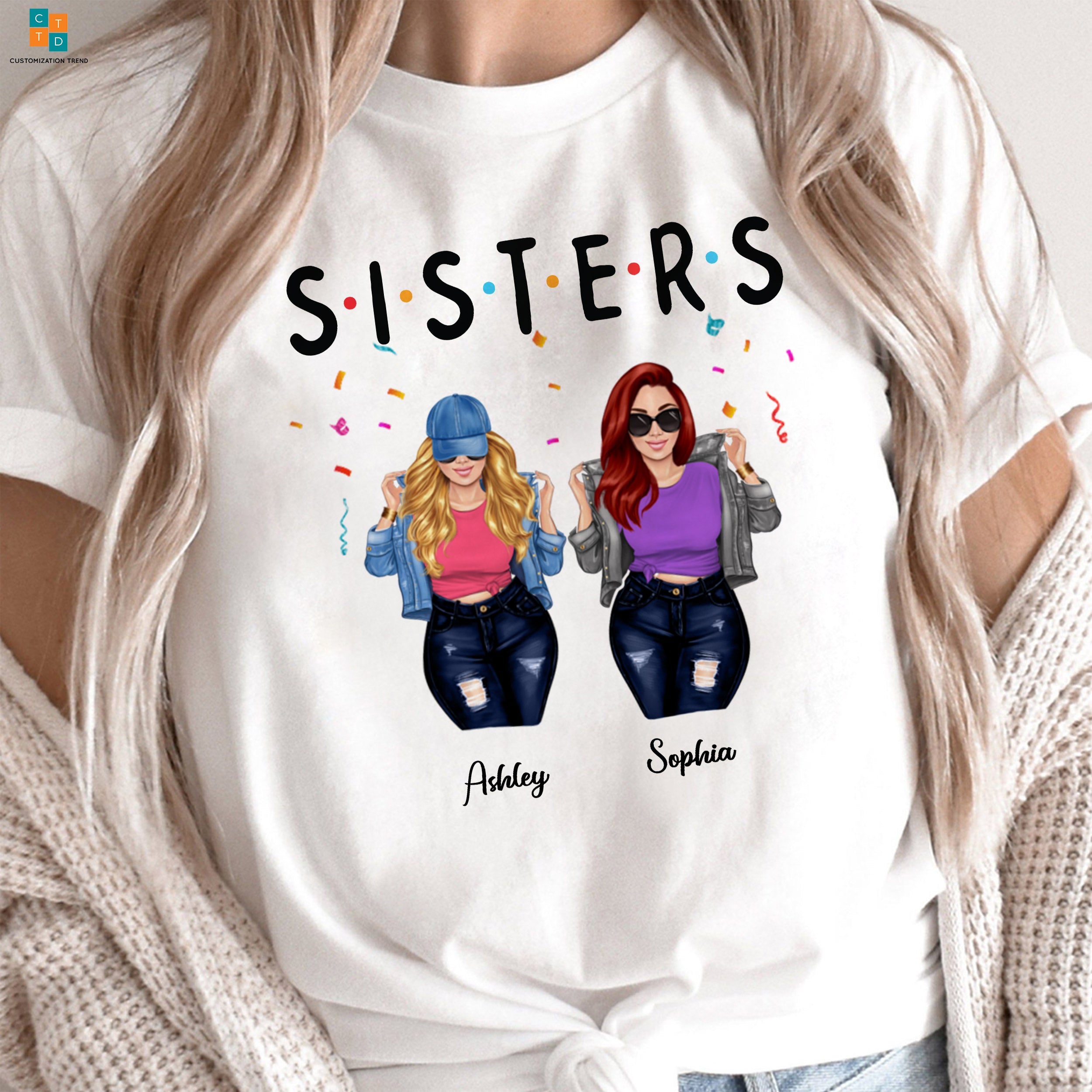 Personalized Sisters Girls Shirt, Hoodie Custom Sisters, Besties, Friend Shirt, Hoodie