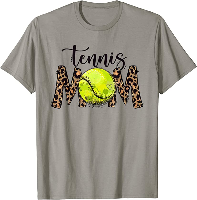 Tennis Mom Leopard Funny Tennis Mom Mother’s Day T-Shirt