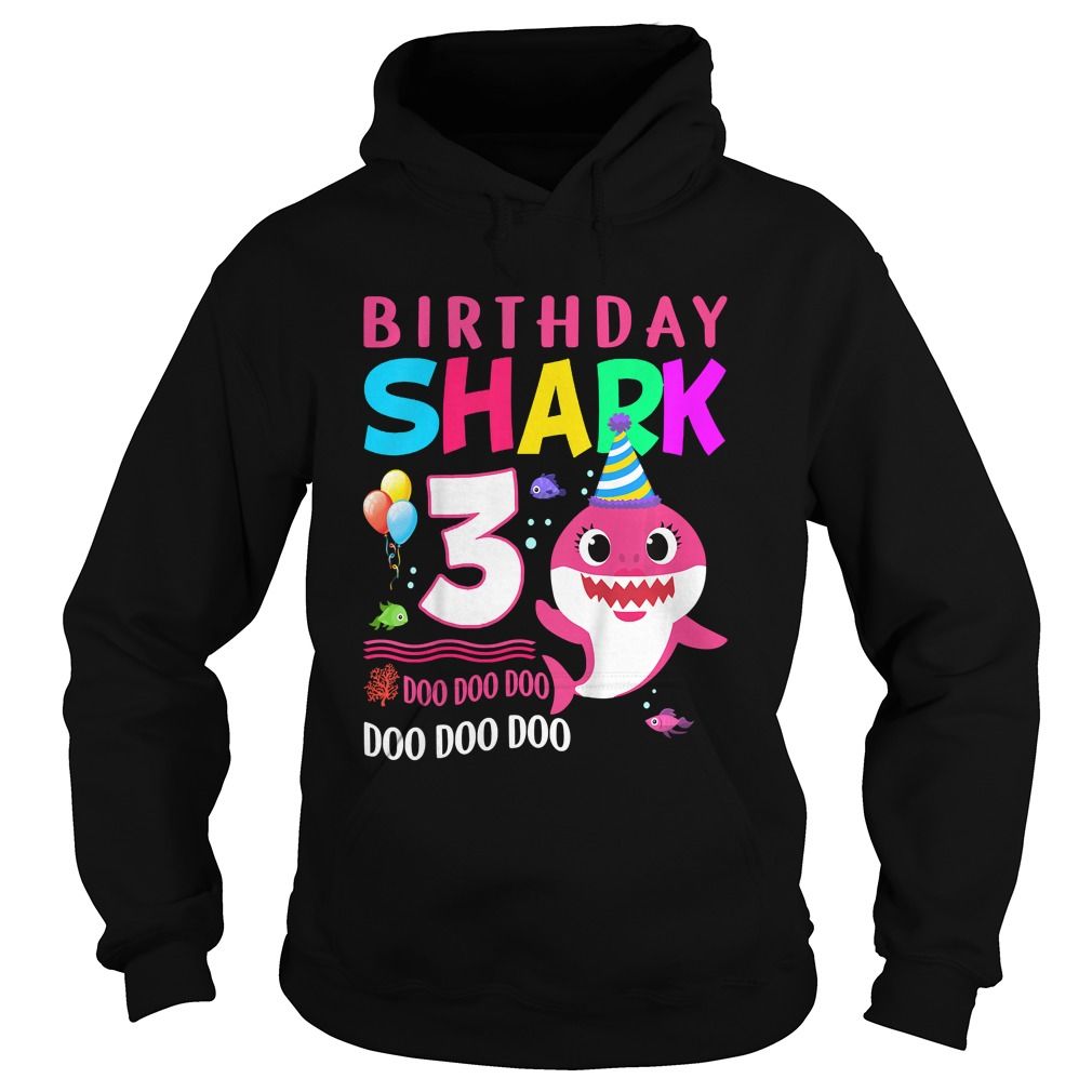 1568975136Kids Baby Shark 3 Years Old 3rd Birthday Doo Doo Shirt