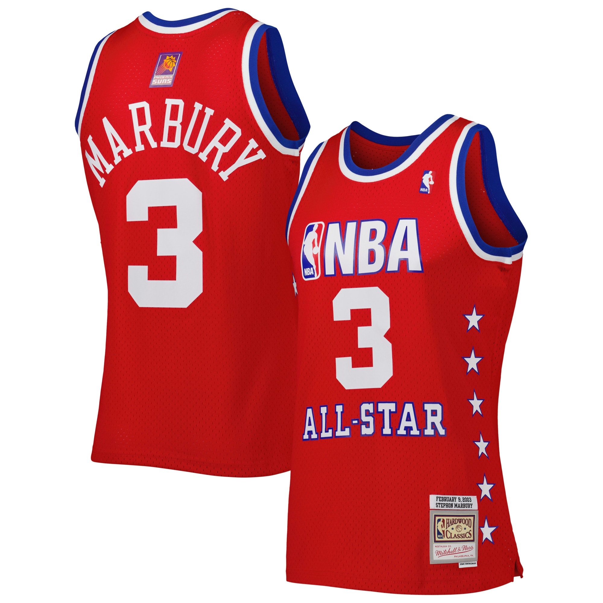 Stephon Marbury Western Conference Mitchell & Ness 2003 All Star Game Swingman Jersey – Red