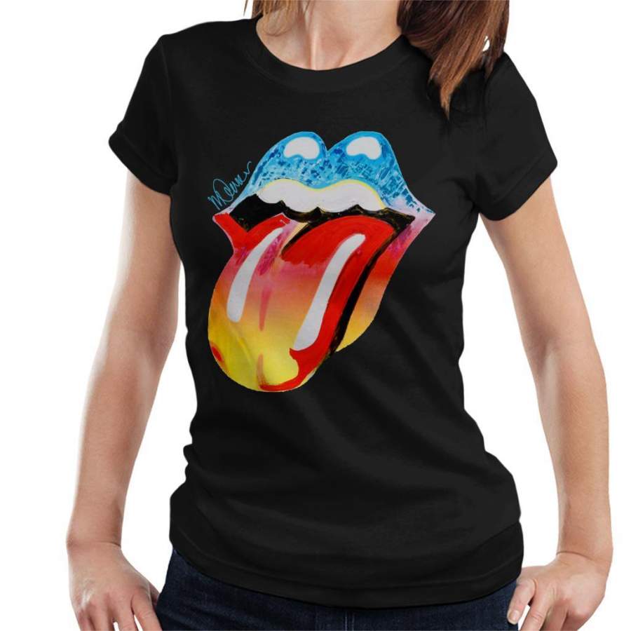Sidney Maurer Original Portrait Of Rolling Stones Forty Licks Art Women’s T-Shirt