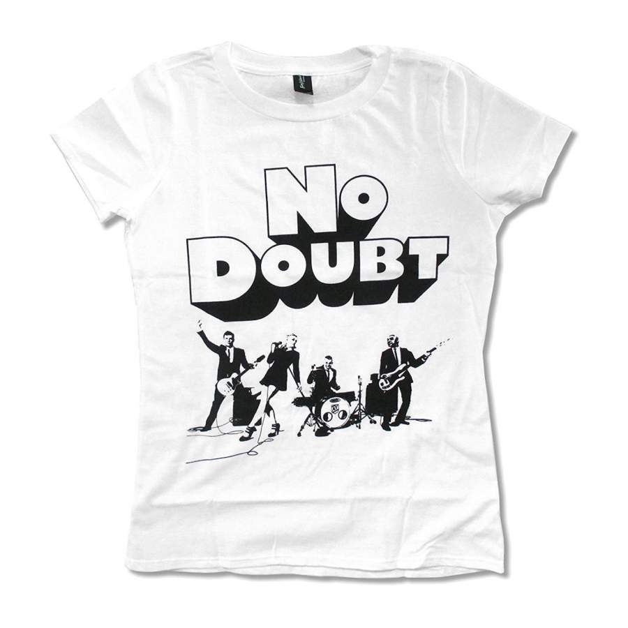 No Doubt Clockwork Band Image White Babydoll Juniors Women’s Funny Cool T-shirt
