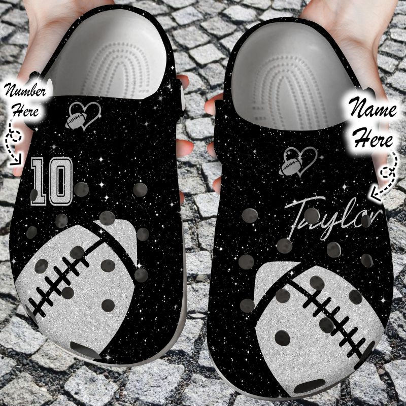 Football Personalized Football Lovers Colorful Clogs Shoes