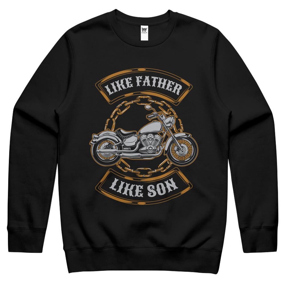 Vintage Like Father Like Son Motorcycle Gift Crewneck Sweatshirt