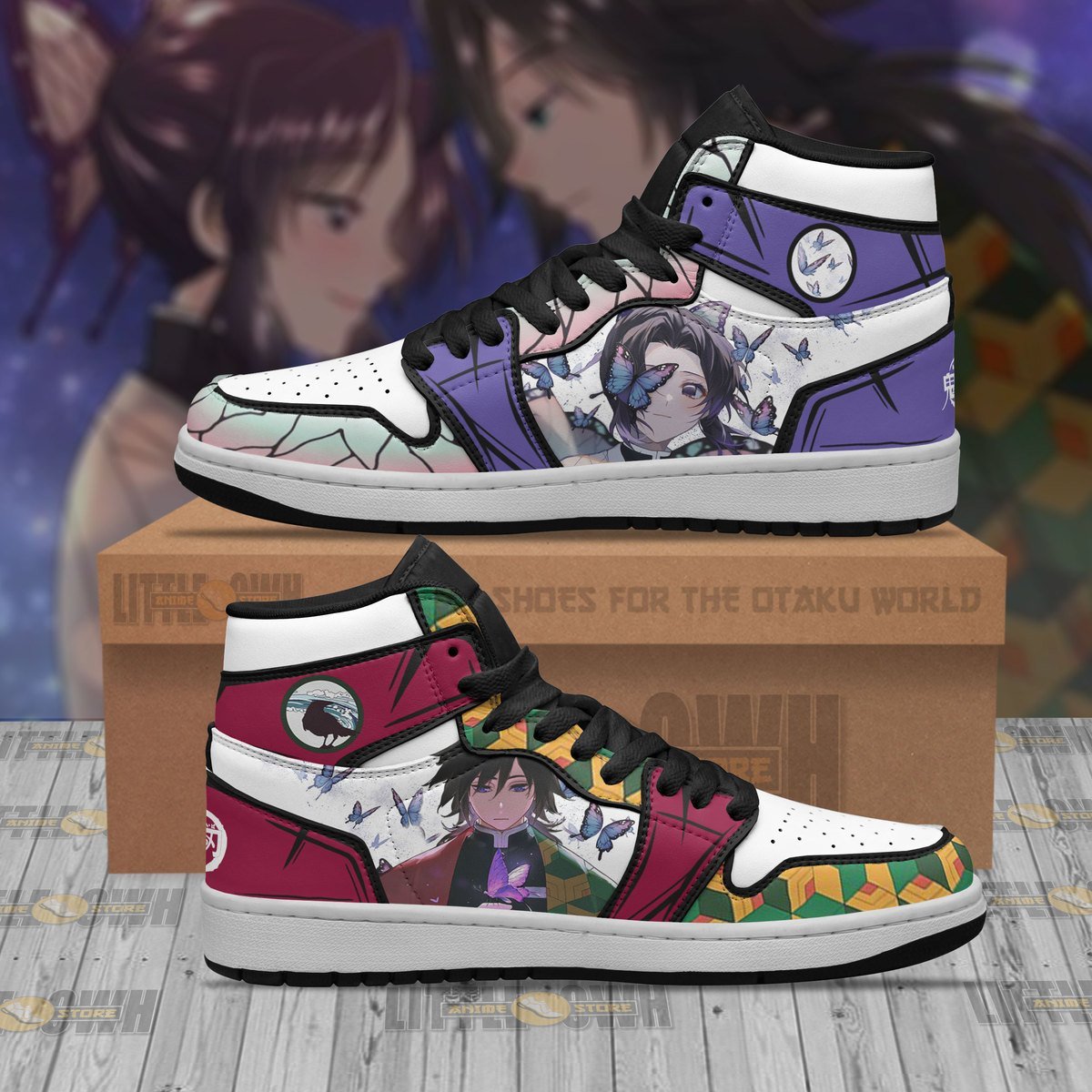 Giyu X Shinobu Jd Sneakers Custom Demon Slayer Anime Shoes