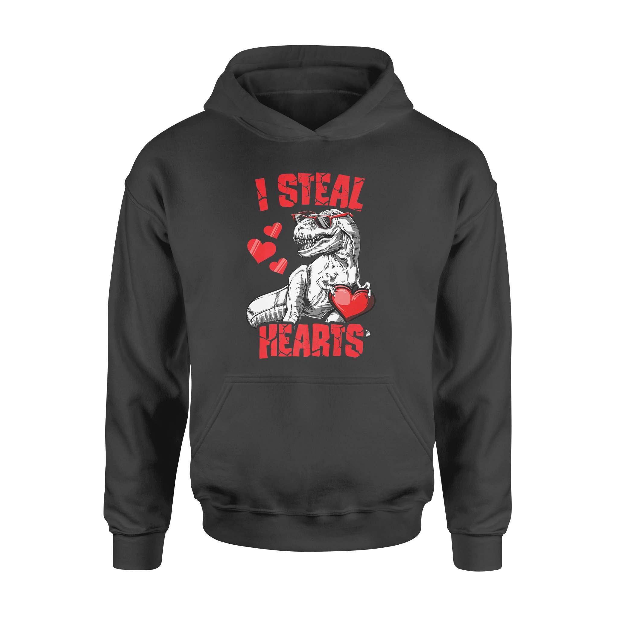 Valentine’s Day Dinosaur TRex Lover I Steal Hearts Premium – Standard Hoodie