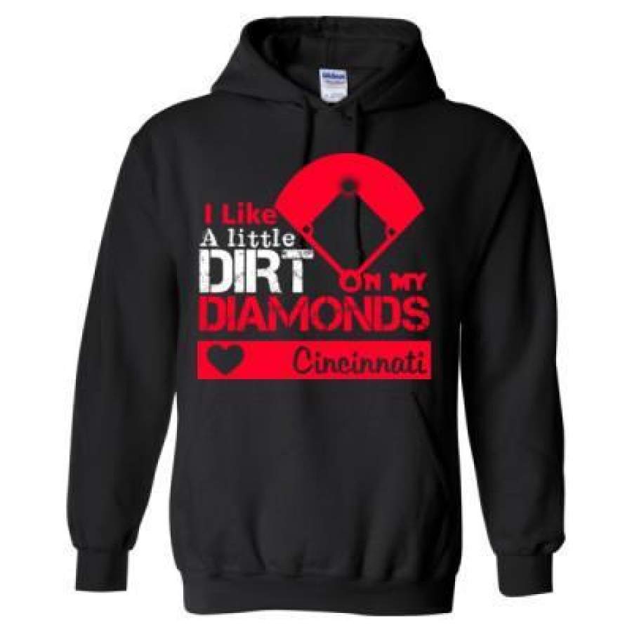 AGR Cincinnati Reds I Like A Little Dirt On My Diamonds – Heavy Blend™ Hooded Sweatshirt