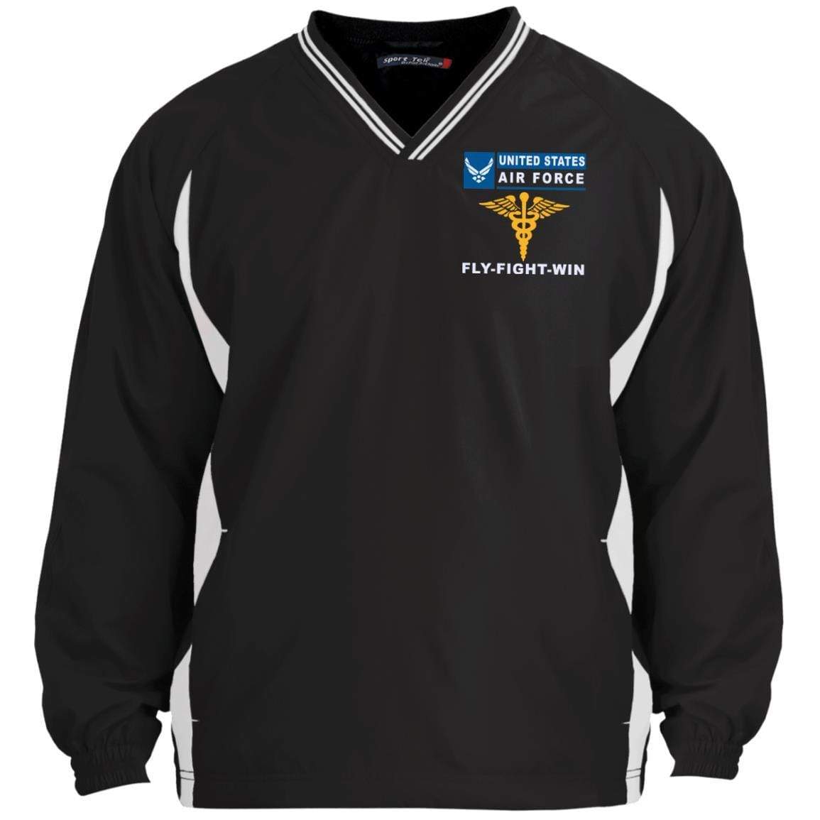 US Air Force Hospital Corpsman Fly – Fight – Win Sport-Tek Tipped V-Neck Windshirt