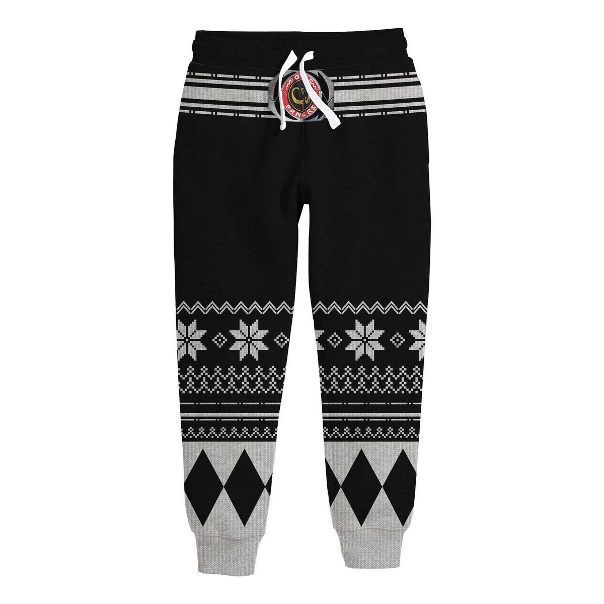 3D Mighty Morphin Power Ranger Black Ugly Christmas Custom Kid Sweatpants