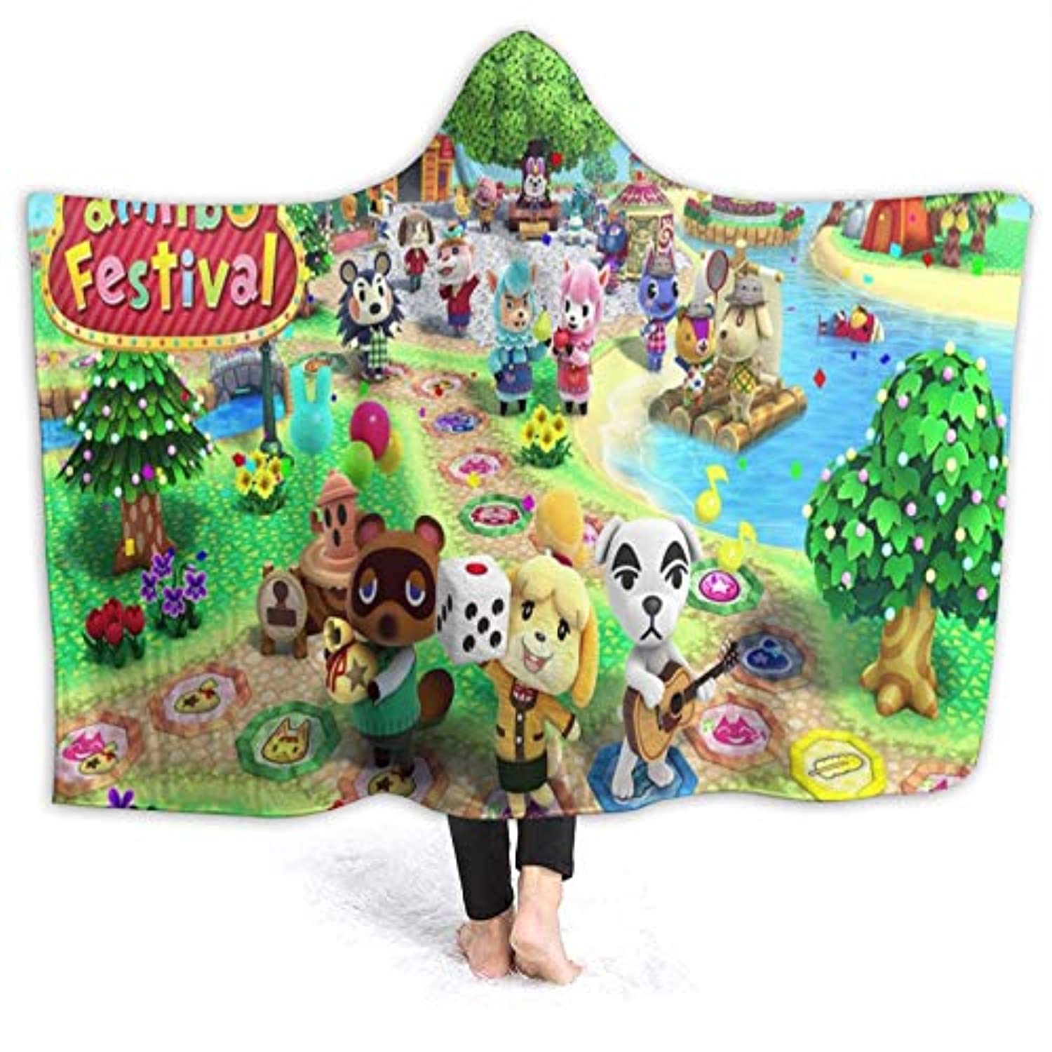 Animal Crossing Hooded Blanket – Wearable Plush Blanket Cozy Cape with Hood