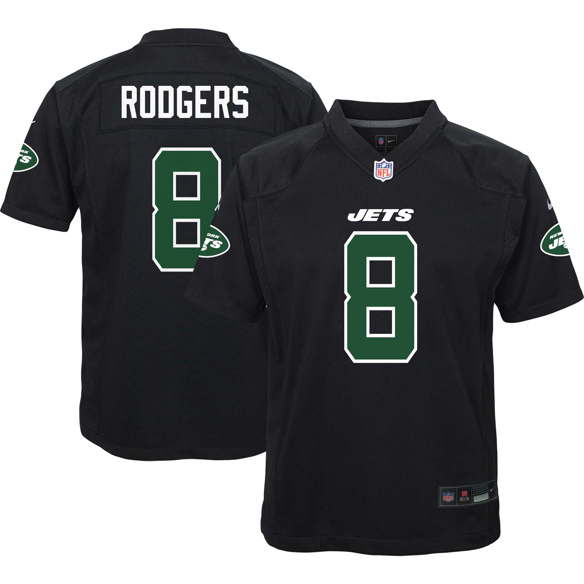 Aaron Rodgers New York Jets Youth Game Fashion Jersey – Black