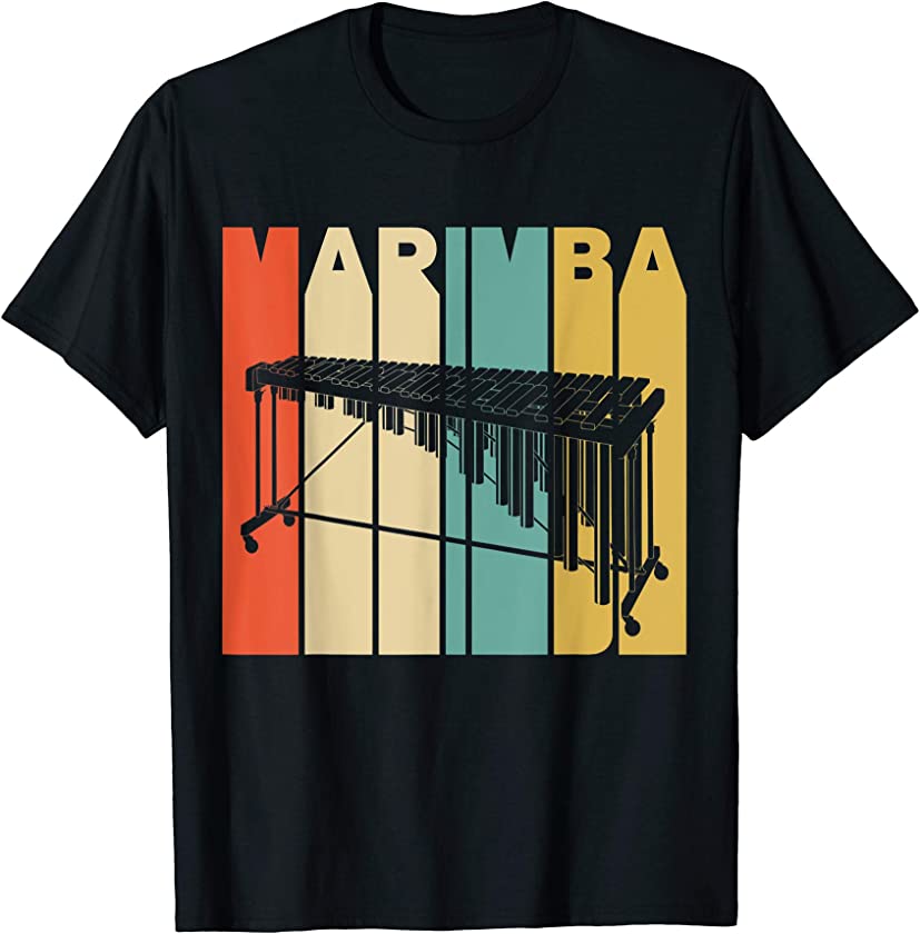 Vintage Style Marimba Silhouette T-Shirt