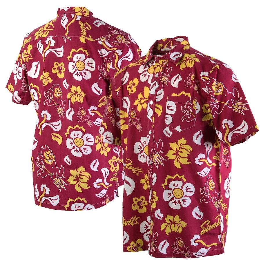 Arizona State Sun Devils Red Floral Hawaii Shirt Ha33313