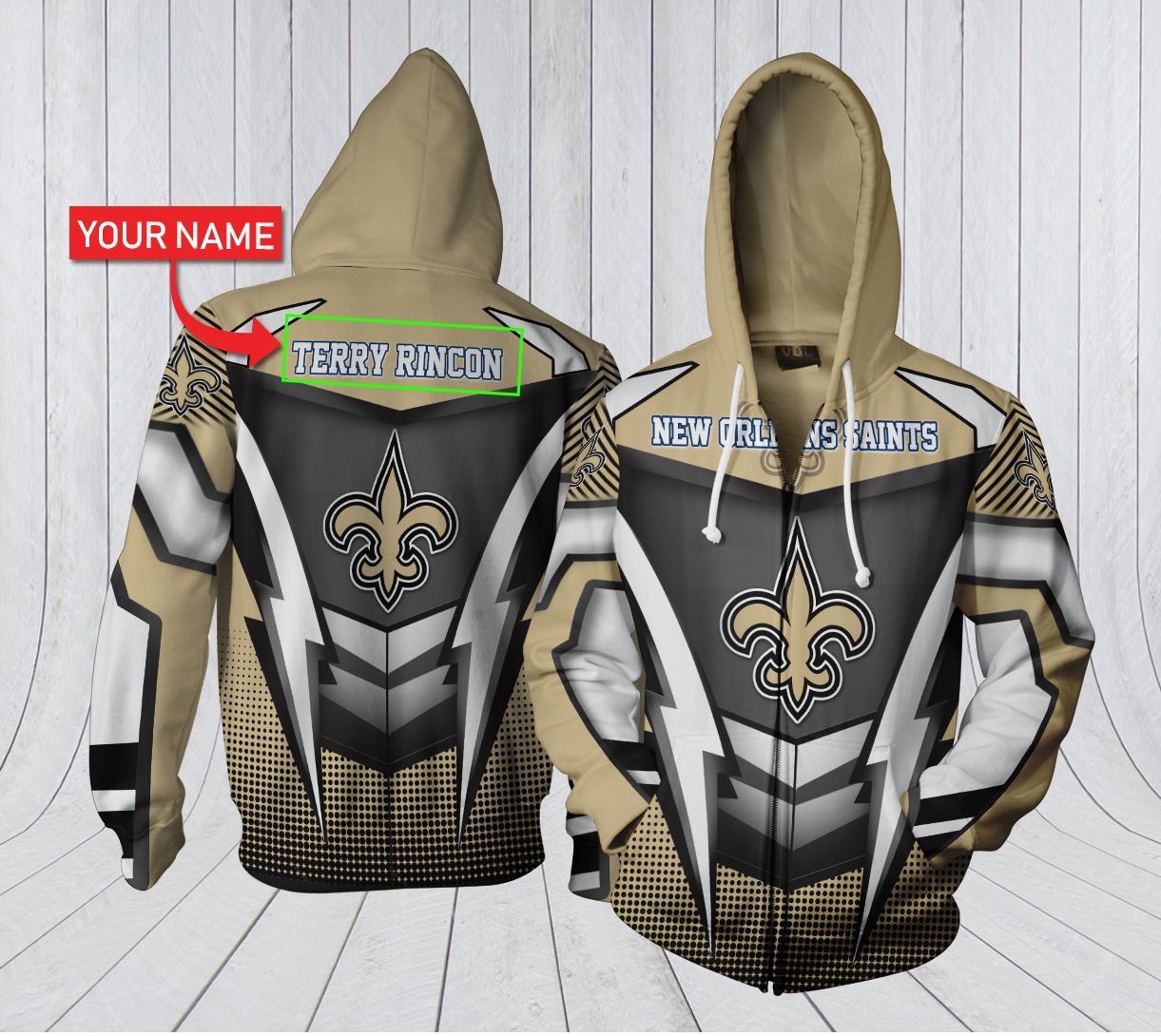 HA3D07CT0102 New Orleans Saints 3D Clothing Personalized