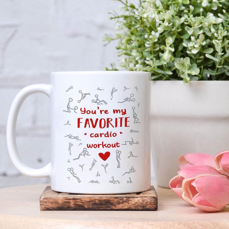 You’Re My Favorite Cardio Workout Mug, Funny Couple Valentine Mug, Couple Coffee Mug