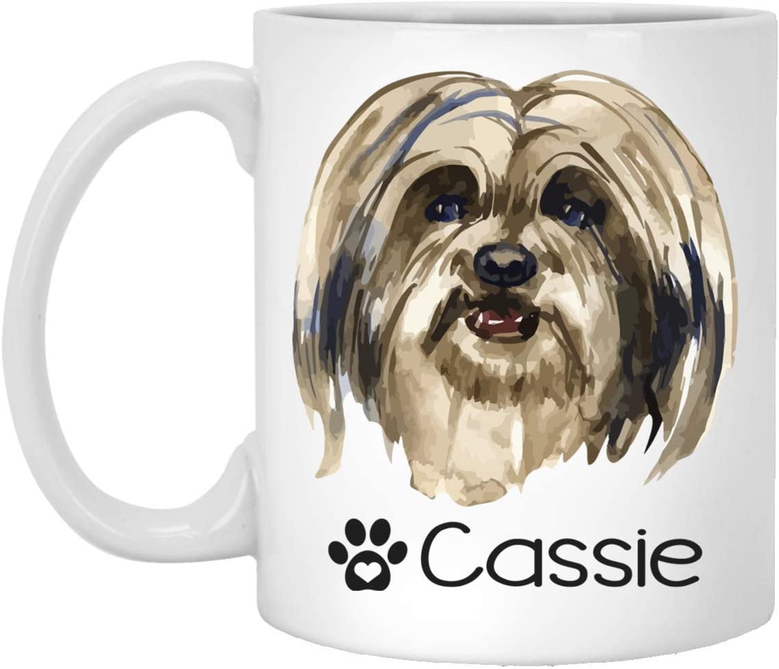 Personalized Lhasa Apso Dog Mug – Pet Owner Gifts For Women – Gifts For Dog Lover – Lhasa Apso Mom Dad Mugs – Dog Cups 11Oz