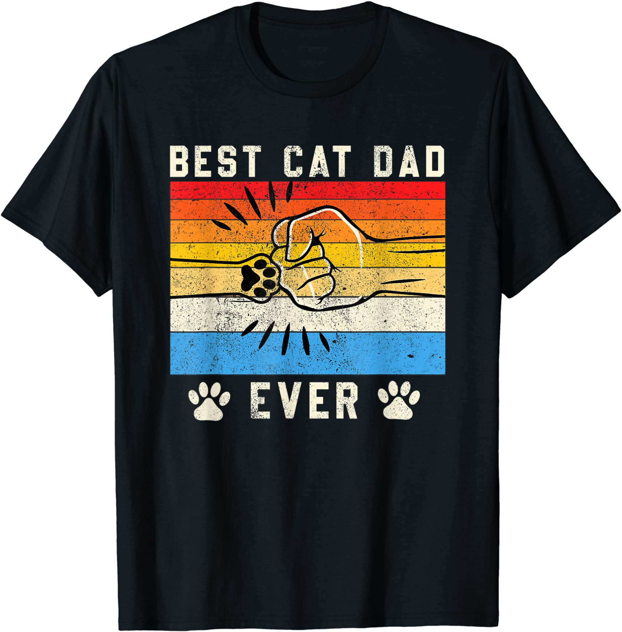 Vintage Best Cat Dad Ever Cat Dad Father Day Gift T-Shirt