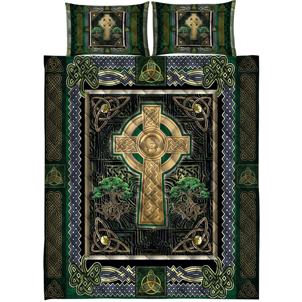 3D Irish Celtic Cross Custom Quilt Set