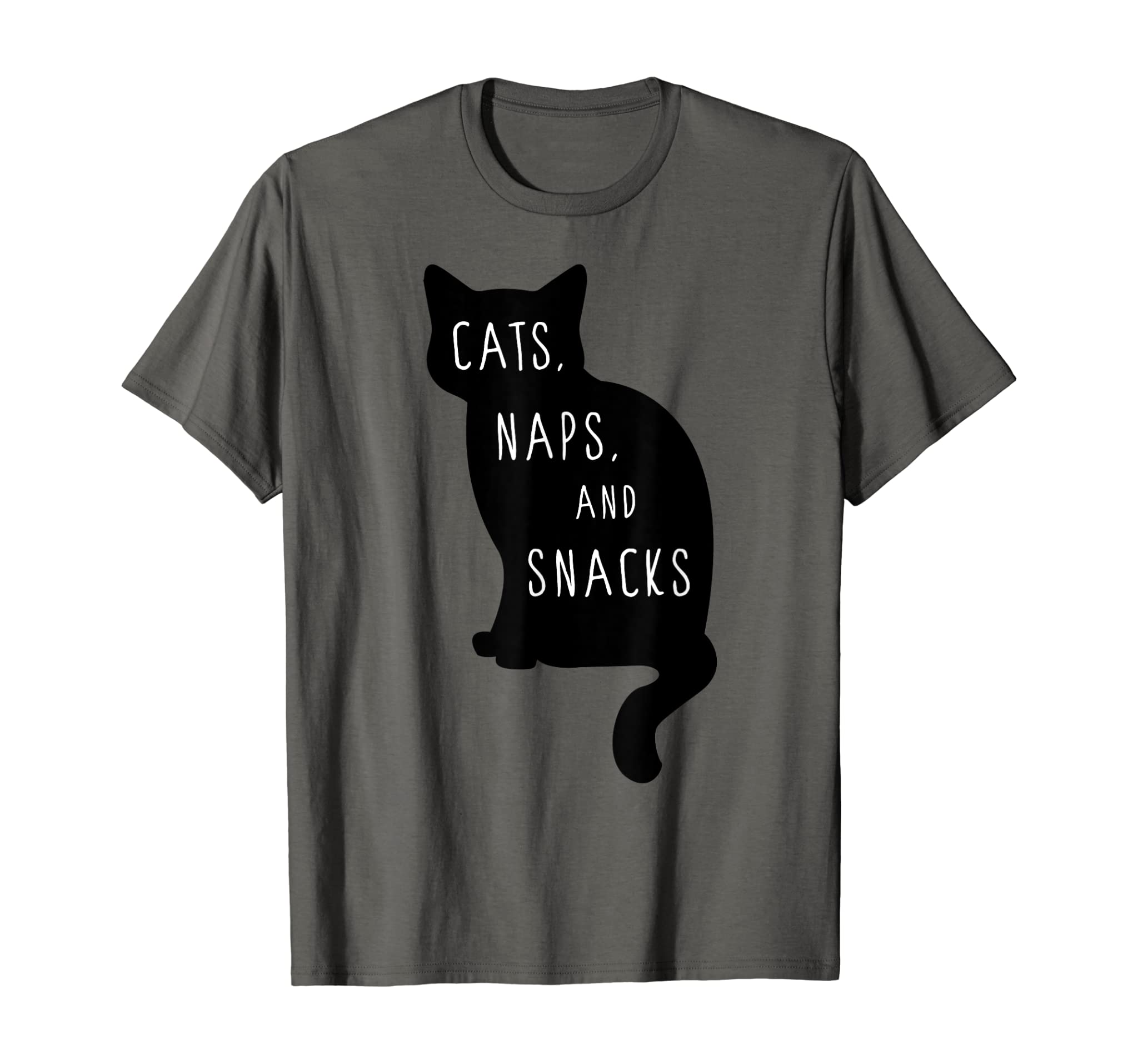 Funny Cats Naps and Snacks T-shirt Cat Lover Gift Ideas Tees