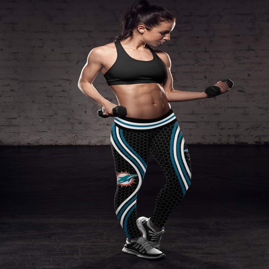 Black Venom Miami Dolphins Leggings