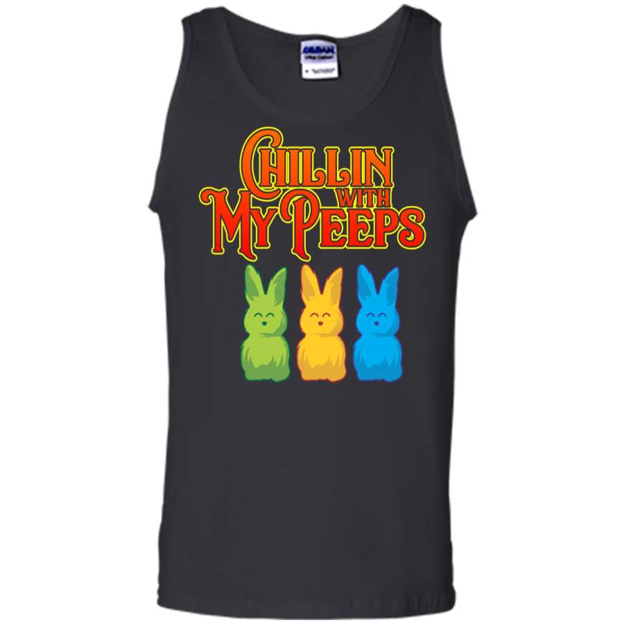 Chilling With My Peeps T-shirt Cool Easter Bunny Rabbit Tee Tank Top