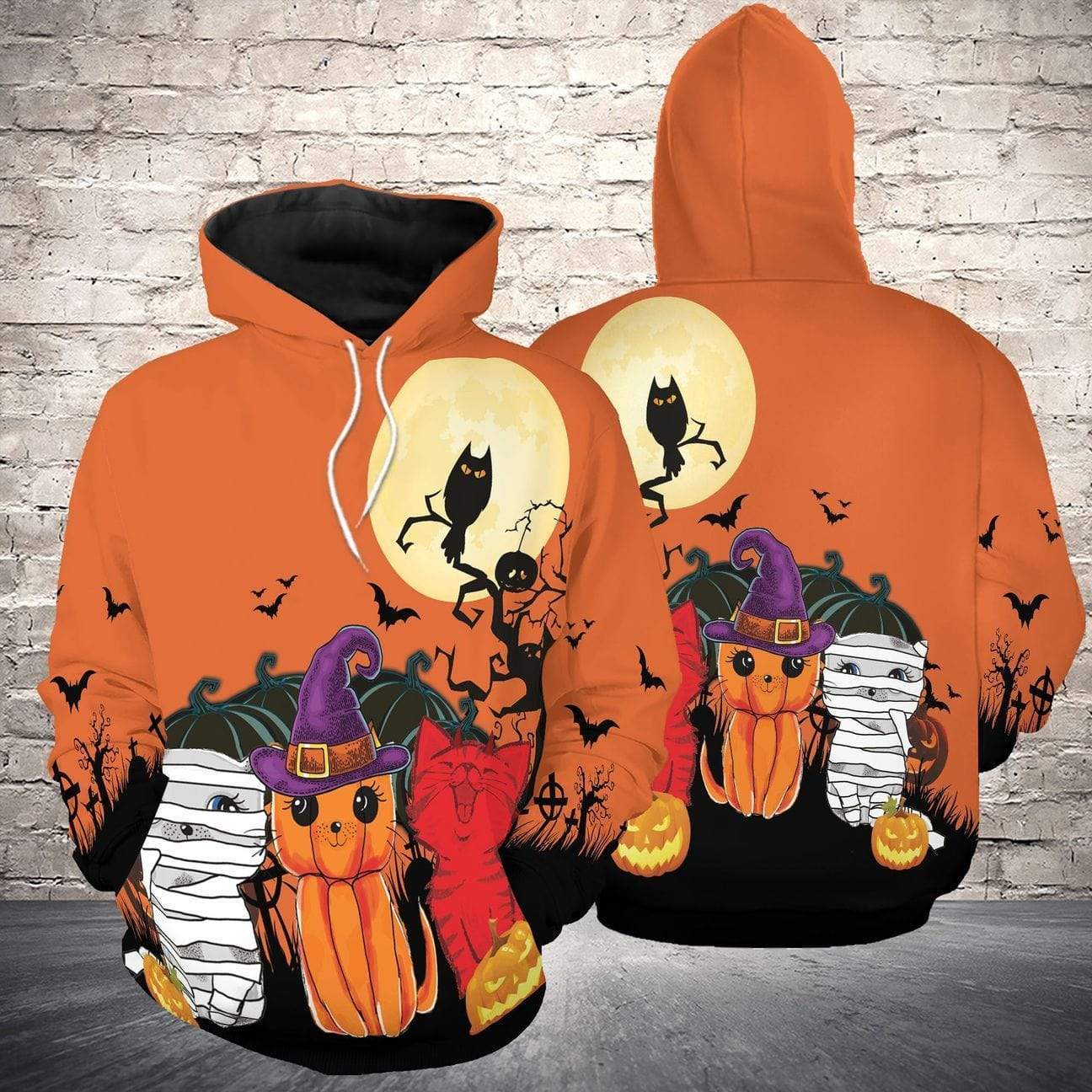 Best Hoodie  Halloween The Mummy Witch Kitten – 3D All Over Print Hoodie , 3D Hoodie